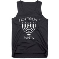 Hanukkah Not Today Santa Jewish Menorah Festival Of Lights  Tank Top