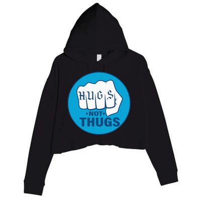 Hugs Not Thugs Crop Fleece Hoodie