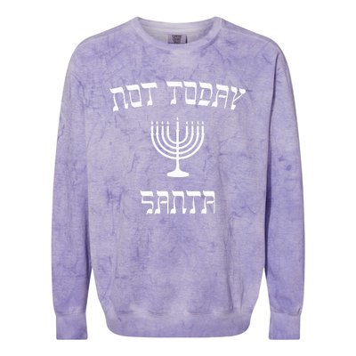 Hanukkah Not Today Santa Colorblast Crewneck Sweatshirt