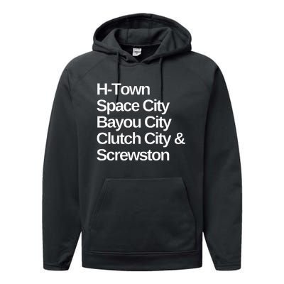 Houston Nicknames Texas Performance Fleece Hoodie