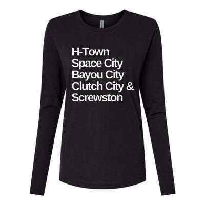 Houston Nicknames Texas Womens Cotton Relaxed Long Sleeve T-Shirt