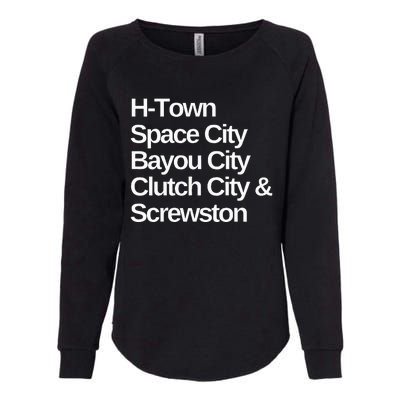 Houston Nicknames Texas Womens California Wash Sweatshirt