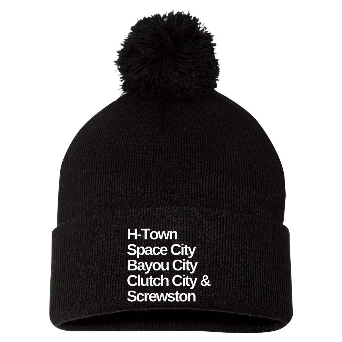 Houston Nicknames Texas Pom Pom 12in Knit Beanie