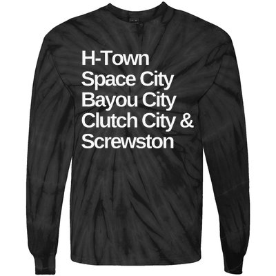 Houston Nicknames Texas Tie-Dye Long Sleeve Shirt