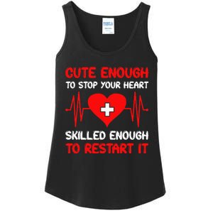 hilarious nurse text Ladies Essential Tank