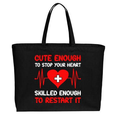 hilarious nurse text Cotton Canvas Jumbo Tote