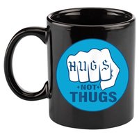 HUGS NOT THUGS 11oz C Handle Ceramic Mug
