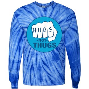 HUGS NOT THUGS Tie-Dye Long Sleeve Shirt