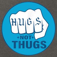 HUGS NOT THUGS Cotton Canvas Backpack
