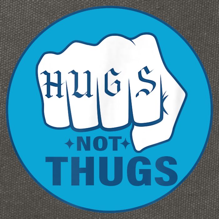 HUGS NOT THUGS Cotton Canvas Backpack