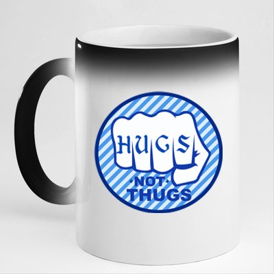 HUGS NOT THUGS 11oz Black Color Changing Mug