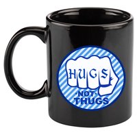 HUGS NOT THUGS 11oz C Handle Ceramic Mug