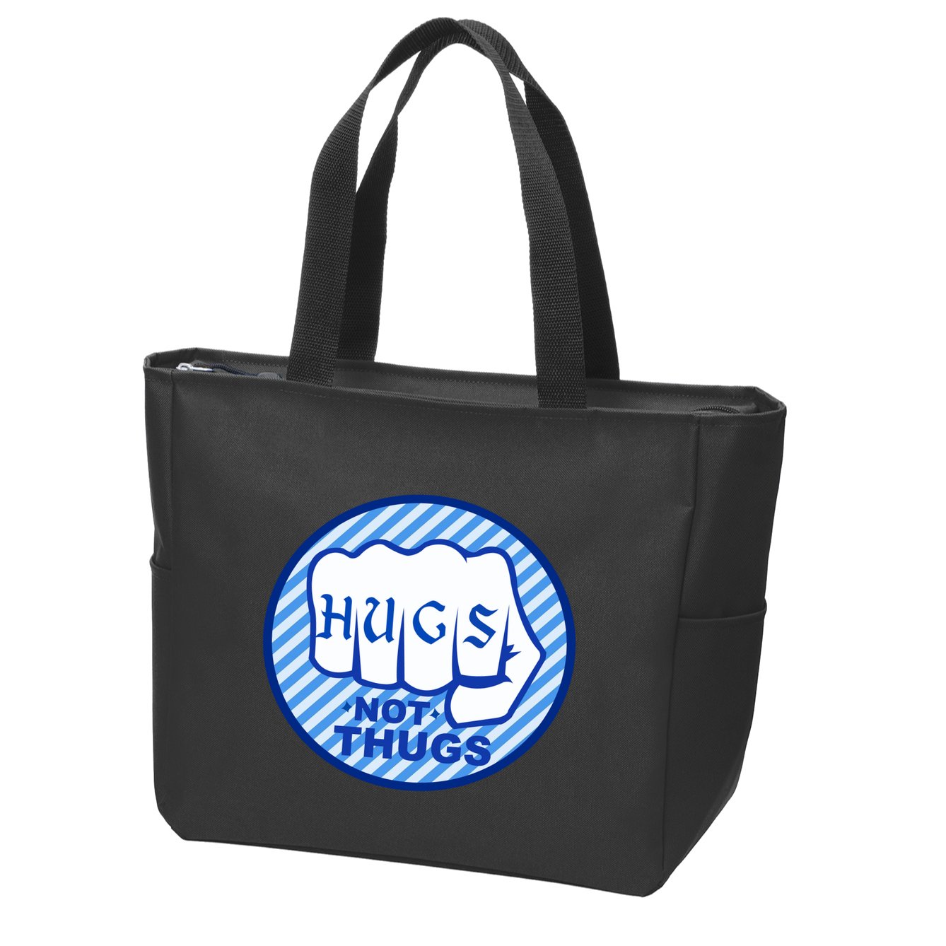 HUGS NOT THUGS Zip Tote Bag