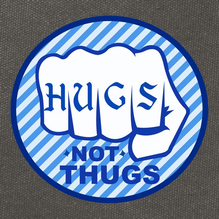 HUGS NOT THUGS Cotton Canvas Backpack
