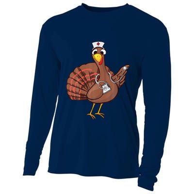 Hanksgiving Nurse Urkey Cool Funny Feast Day Gift Cooling Performance Long Sleeve Crew