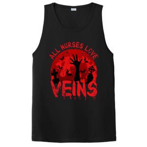 Halloween Nurse Vampire Zombie All Nurses Love Veins Cute Gift PosiCharge Competitor Tank