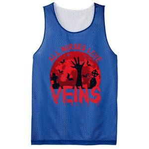 Halloween Nurse Vampire Zombie All Nurses Love Veins Cute Gift Mesh Reversible Basketball Jersey Tank