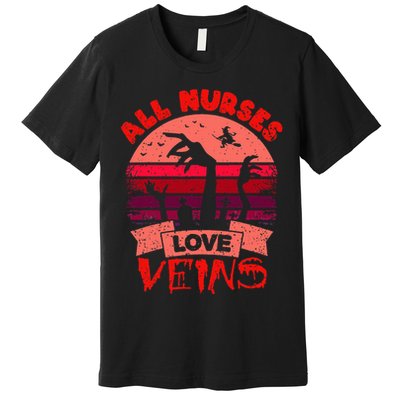 Halloween Nurse Veins Vampire Costume Premium T-Shirt