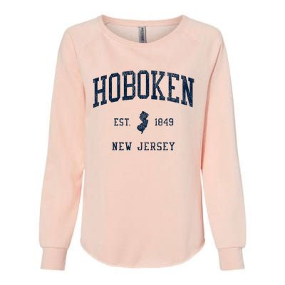 Hoboken Nj Vintage Athletic Sports Womens California Wash Sweatshirt