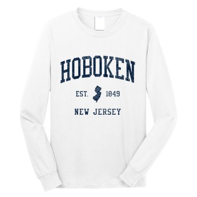 Hoboken Nj Vintage Athletic Sports Long Sleeve Shirt