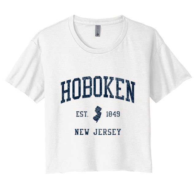Hoboken Nj Vintage Athletic Sports Crop Top