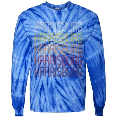 Harrisburg Nc Vintage Style North Carolina Tie-Dye Long Sleeve Shirt