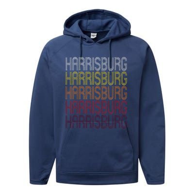 Harrisburg Nc Vintage Style North Carolina Performance Fleece Hoodie