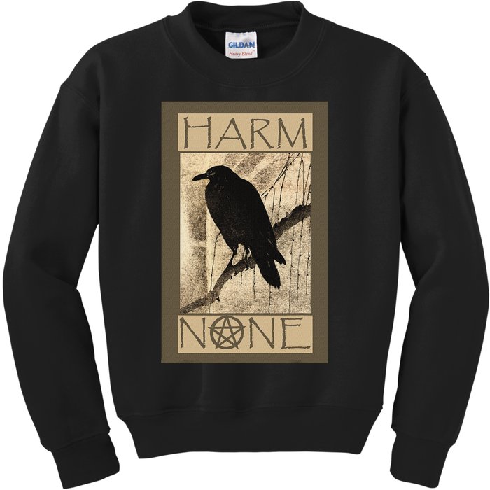 Harm None Wiccan And Pagan Kids Sweatshirt