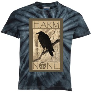 Harm None Wiccan And Pagan Kids Tie-Dye T-Shirt