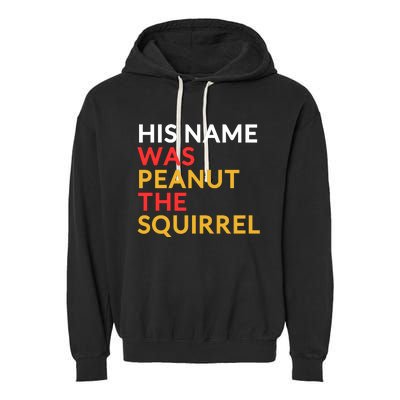 His Name Was Peanut The Squirrel Justice For Peanut 2024 Garment-Dyed Fleece Hoodie