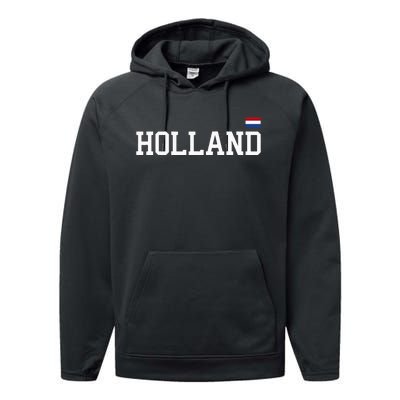 Holland Netherlands Women Dutch Flag Orange Performance Fleece Hoodie