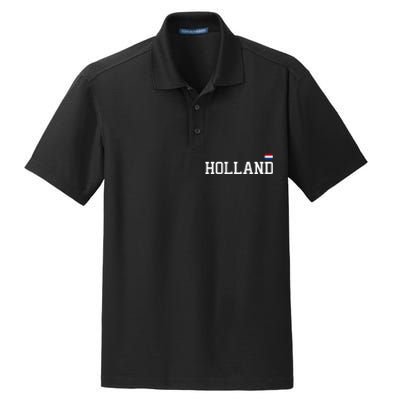 Holland Netherlands Women Dutch Flag Orange Dry Zone Grid Polo