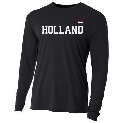 Holland Netherlands Women Dutch Flag Orange Cooling Performance Long Sleeve Crew