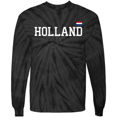 Holland Netherlands Women Dutch Flag Orange Tie-Dye Long Sleeve Shirt