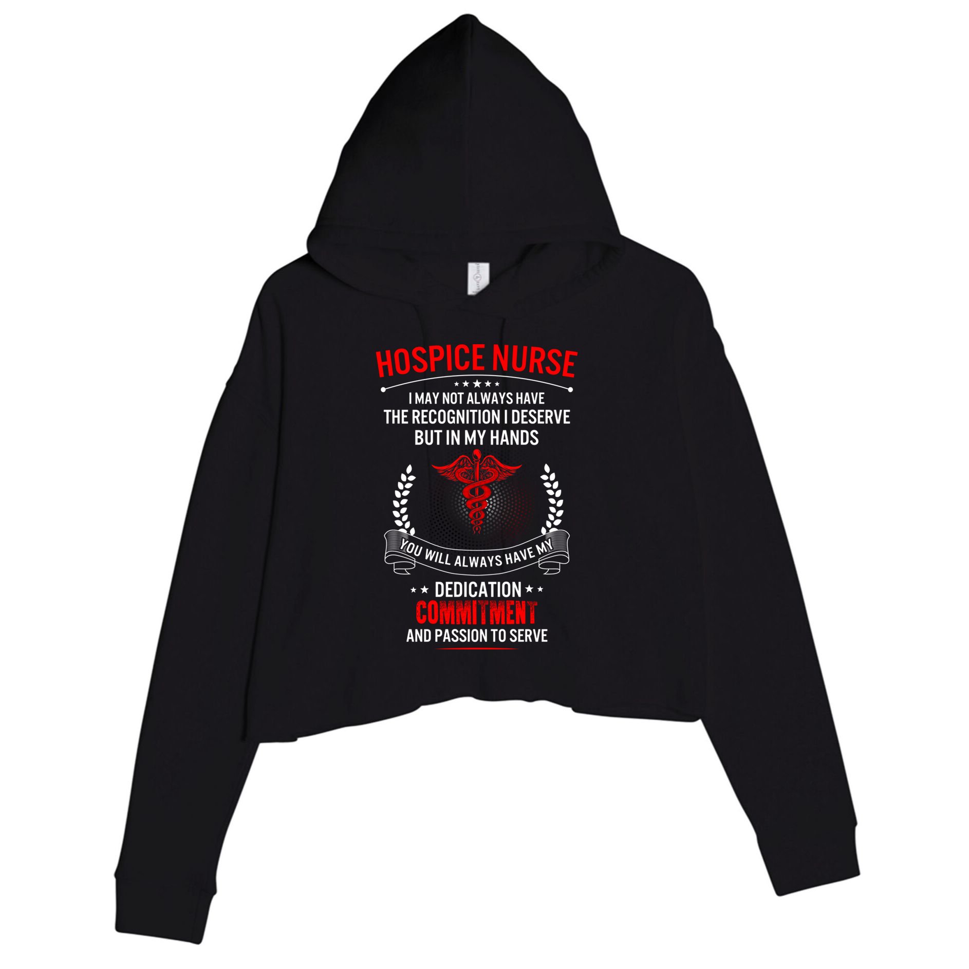 Hospice Nurse Week My Hands Have Passion Cute Gift Crop Fleece Hoodie