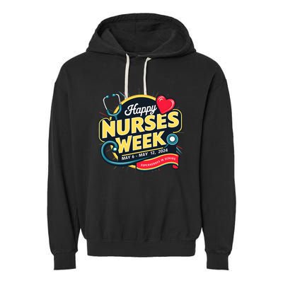 Happy Nurses Week And Day 2024 Superheroes In Scrubs B Garment-Dyed Fleece Hoodie