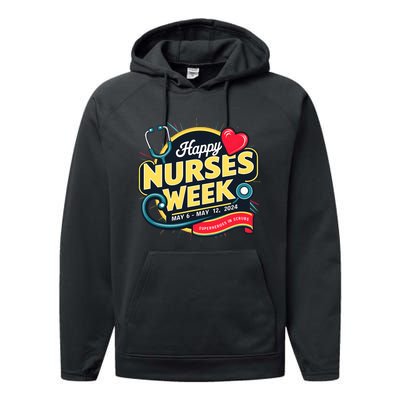 Happy Nurses Week And Day 2024 Superheroes In Scrubs B Performance Fleece Hoodie