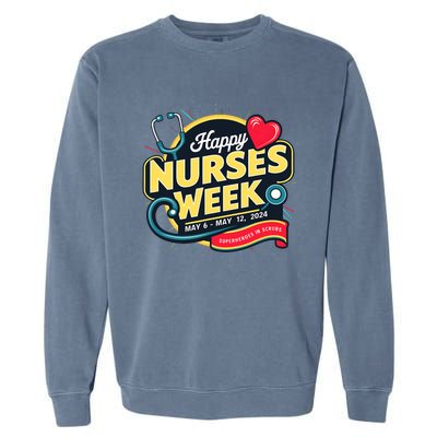 Happy Nurses Week And Day 2024 Superheroes In Scrubs B Garment-Dyed Sweatshirt