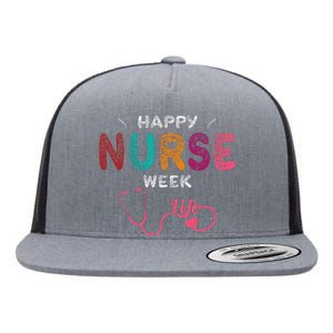 Happy Nurse Week Flat Bill Trucker Hat