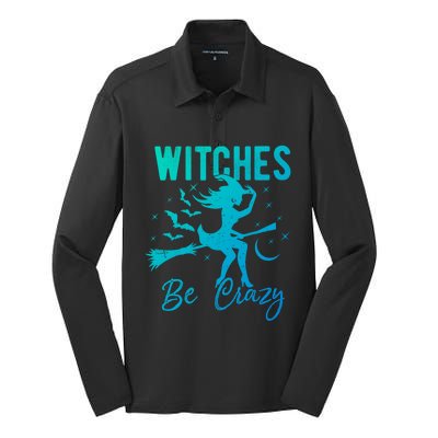 Halloween Night Witches Be Crazy Funny Party Costume Witch Gift Silk Touch Performance Long Sleeve Polo