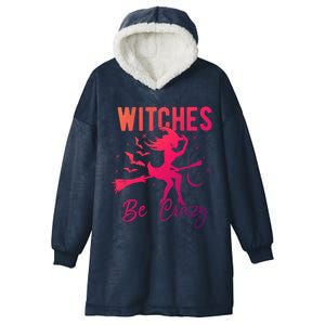 Halloween Night Witches Be Crazy Funny Party Costume Witch Gift Hooded Wearable Blanket