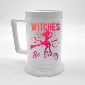 Halloween Night Witches Be Crazy Funny Party Costume Witch Gift Beer Stein