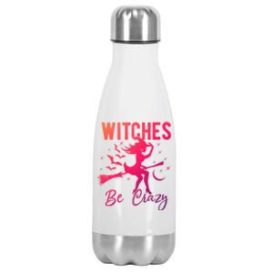 Halloween Night Witches Be Crazy Funny Party Costume Witch Gift Stainless Steel Insulated Water Bottle