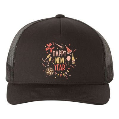 Happy New Year NYE Party 2024 Funny New Years Eve Confetti  Yupoong Adult 5-Panel Trucker Hat