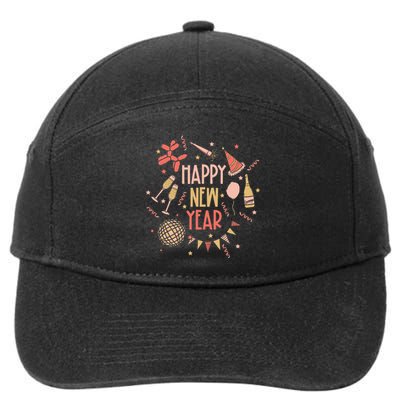 Happy New Year NYE Party 2024 Funny New Years Eve Confetti  7-Panel Snapback Hat