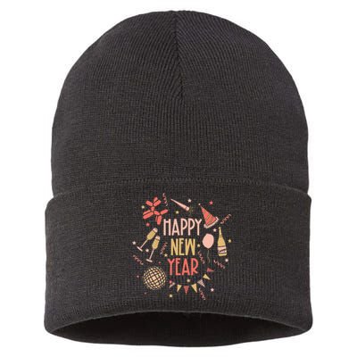 Happy New Year NYE Party 2024 Funny New Years Eve Confetti  Sustainable Knit Beanie