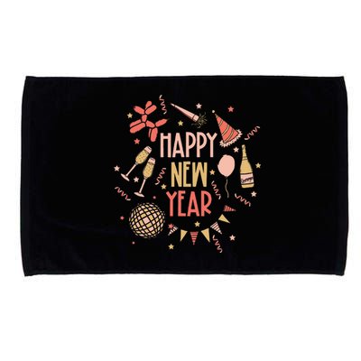 Happy New Year NYE Party 2024 Funny New Years Eve Confetti  Microfiber Hand Towel