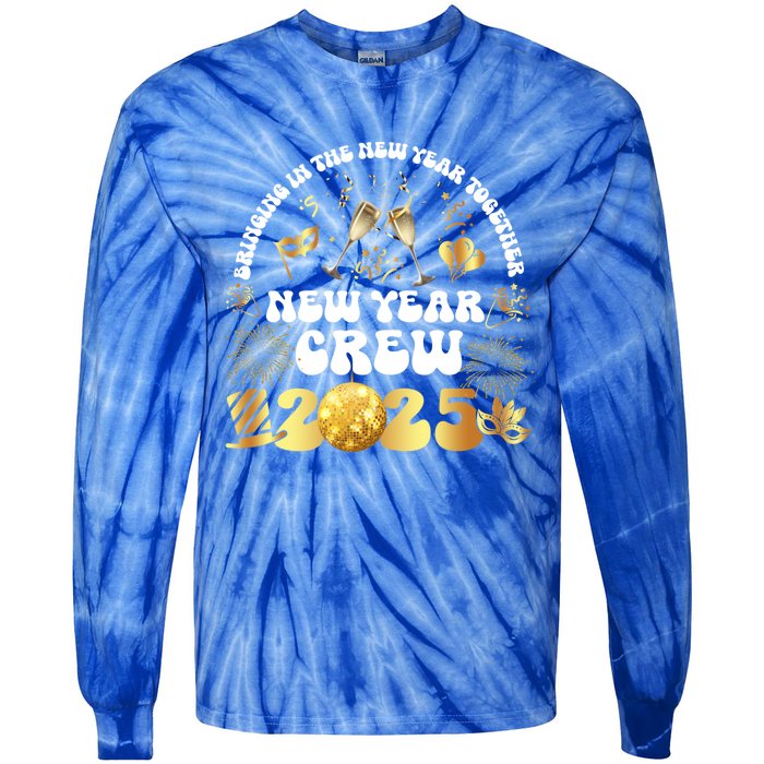 Happy New Year 2025 New Years Eve Party Family Matching 2025 Gift Tie-Dye Long Sleeve Shirt