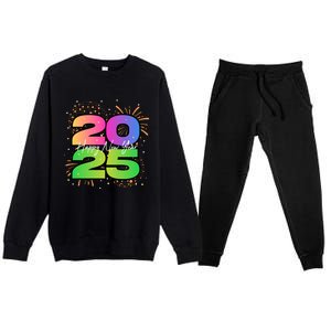 Happy New Year 2025 New Years Party Firework 2025 Loading Cool Gift Premium Crewneck Sweatsuit Set