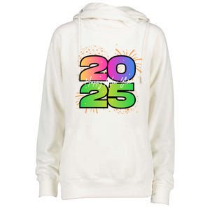 Happy New Year 2025 New Years Party Firework 2025 Loading Cool Gift Womens Funnel Neck Pullover Hood